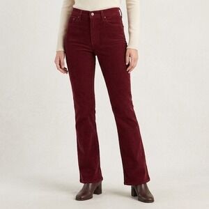 Levi's 725 High Rise Bootcut Corduroy Pants in Syrah Burgundy Wine 27x32